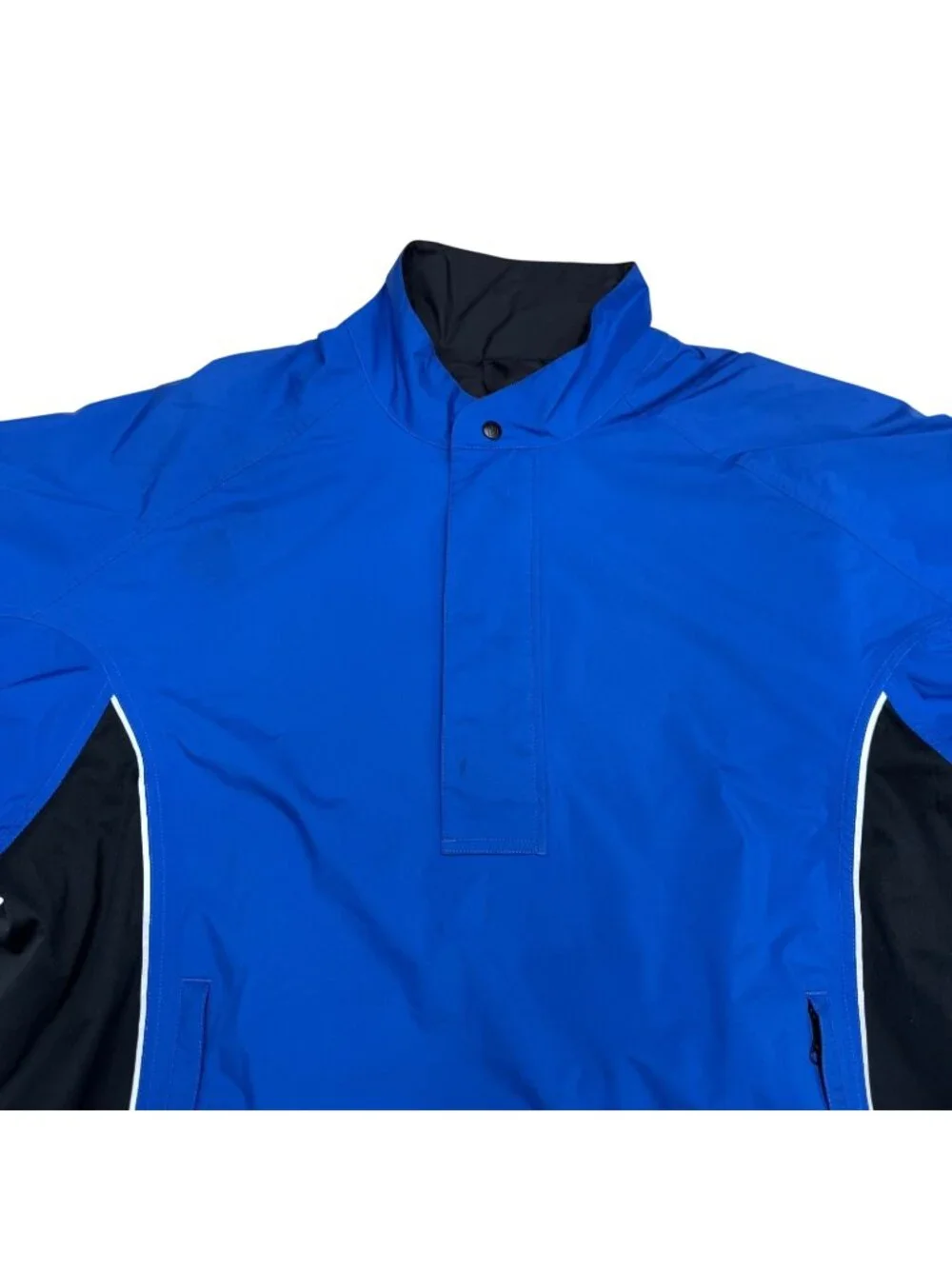 DryJoys By FootJoy Men's SS Blue Black Pullover Half-Zip Golf Windbreaker, Sz L - Picture 3 of 10